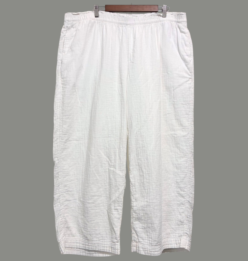 Old Navy Gauzy Women's XXL White High-Rise Comfort Waistband Wide Leg Pants